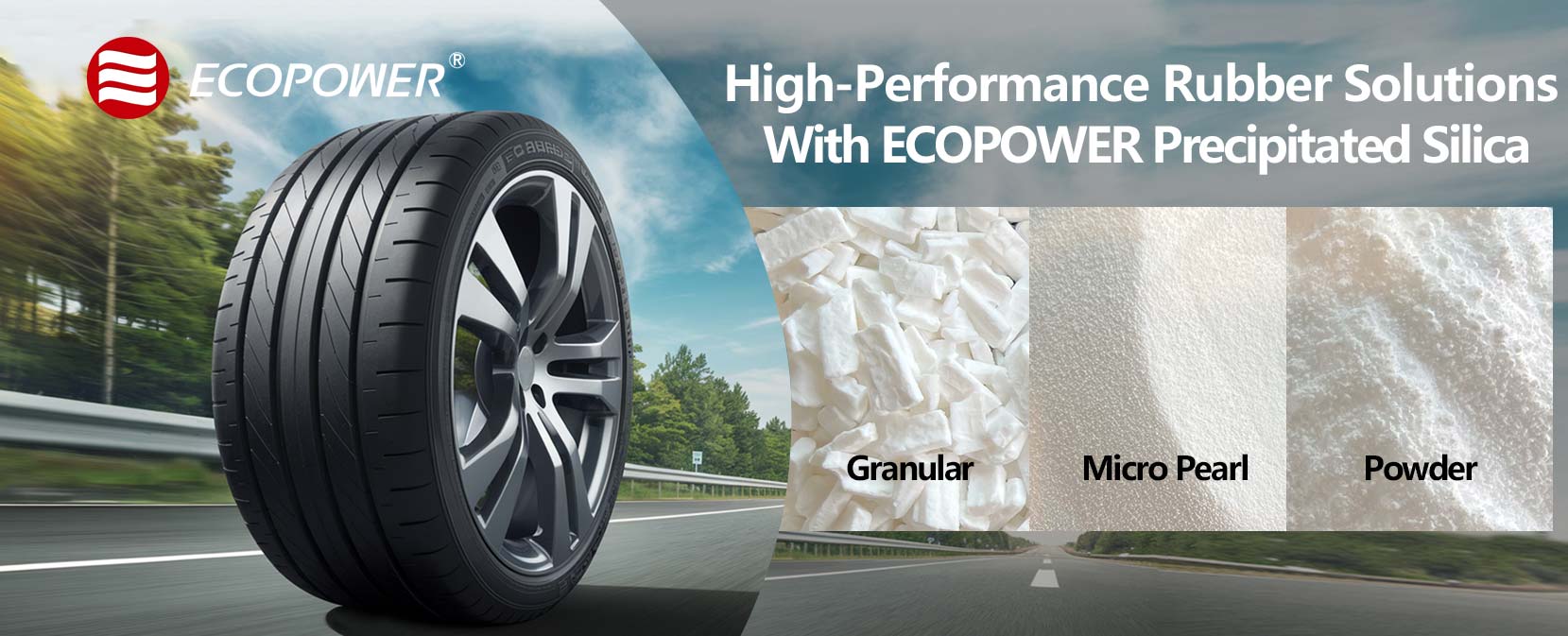 حلول المطاط عالية الأداء مع السيليكا المترسبة ECOPOWER